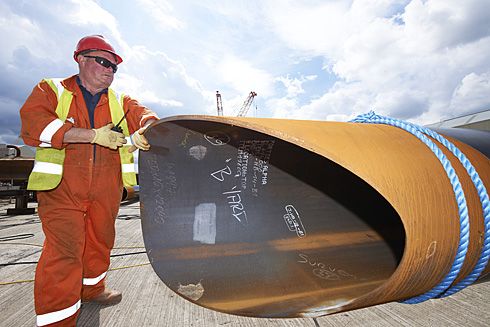 Oil and Gas jacket support strut showing joint profile