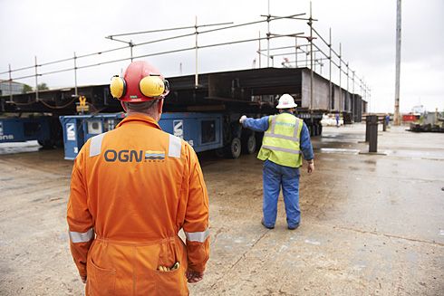 Platform being manouvered under supervision