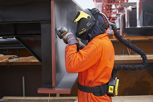 Grinding the metal surfaces prior to fixing the new platform in position