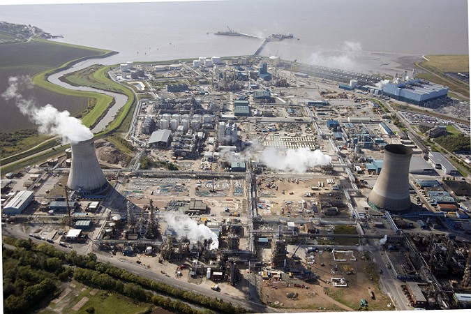 Commercial Photographer, Aerial photograph, Oil and Gas refinery construction, Hull, UK